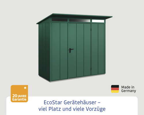 Gartengerätehaus mit Pultdach und Tür