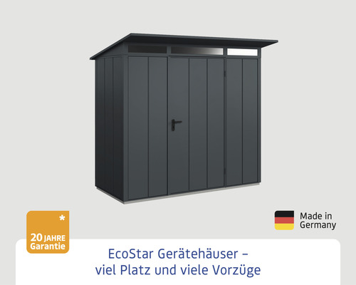 EcoStar Gerätehaus aus Metall mit Pultdach