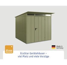 Gartenhaus Hörmann EcoStar Elegant inkl. Alu-Bodenrahmenprofil M984, Typ 2, RAL6013 Einzeltür 247,9 x 283,4 cm schilfgrün