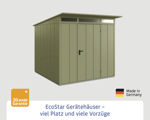 EcoStar Gerätehaus mit Pultdach und Doppeltür