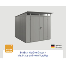 Gartenhaus Hörmann EcoStar Elegant-P Typ 2 RAL9007 Doppeltür 247,9 x 283,4 cm grau