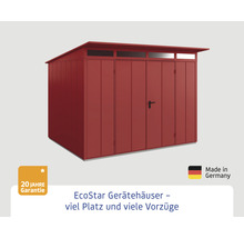 Gartenhaus Hörmann EcoStar Elegant-P Typ 3 RAL3004 Doppeltür 312,7 x 283,4 cm rot