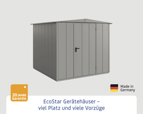 Metall Gerätehaus mit Doppeltür und 20 Jahre Garantie