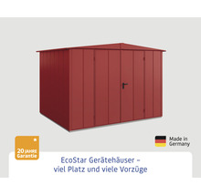 Metall Gerätehaus mit Doppeltür und zwanzig Jahre Garantie