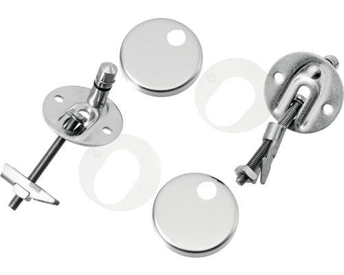 Kit de fixation pour abattants WC en métal avec caches