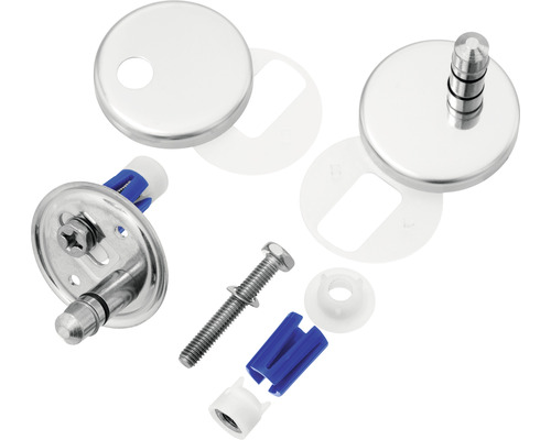 Befestigungsset für WC-Sitze mit Schrauben und Abdeckkappen