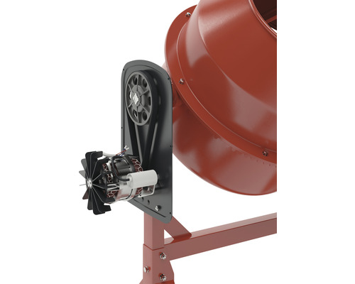 Detailansicht einer Betonmischmaschine mit Motor