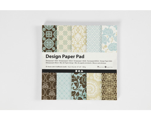 Designpapierblock mit verschiedenen Motiven, 15,2 x 15,2 Zentimeter