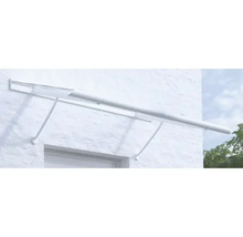 ARON Vordach Pultform Paris VSG 175x115 cm weiß inkl. Konsole G und Regenrinne beidseitig-thumb-3
