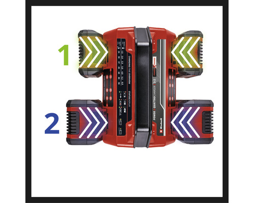 Einhell Power X-Change Quattrocharger 2x2 chargeur de batterie