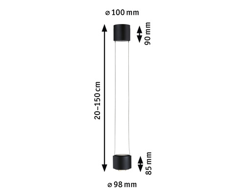 Schéma technique d''une suspension avec dimensions