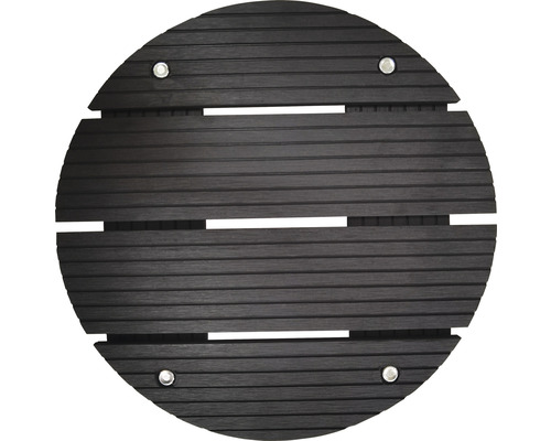 Tapis de douche rond en bois avec vis en acier inoxydable pour salle de bain