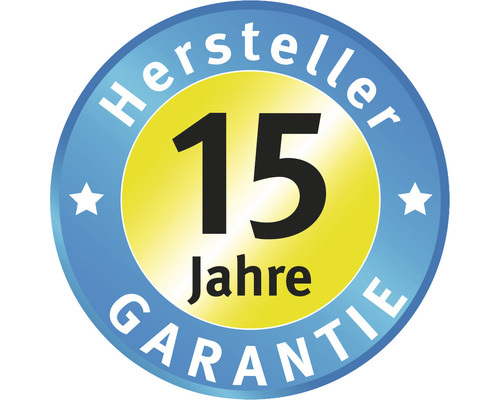 Herstellergarantie 15 Jahre