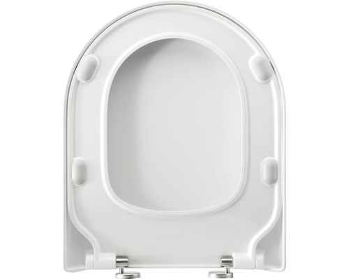 Abattant de WC blanc vu d''en bas