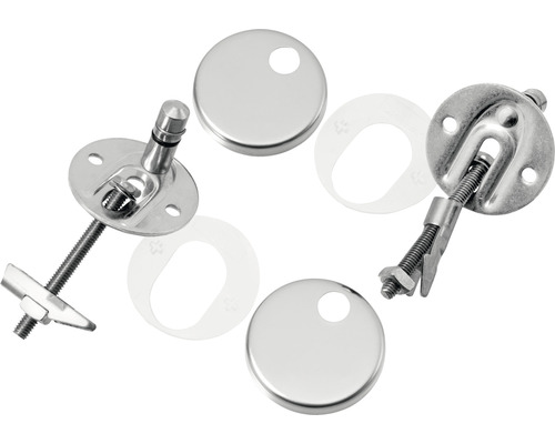 Befestigungsset für WC-Sitze, inklusive Schrauben und Abdeckungen