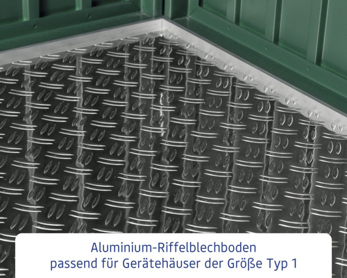 Aluminium-Riffelblechboden passend für Gerätehäuser der Größe Typ 1