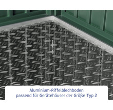 Aluminium-Riffelblechboden passend für Gerätehäuser der Größe Typ 2