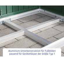 Aluminium Unterkonstruktion für Gerätehäuser Typ 1 auf Pflastersteinen