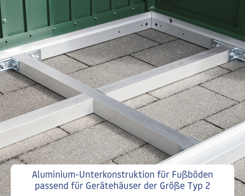 Aluminium Unterkonstruktion für Gerätehäuser Größe Typ 2