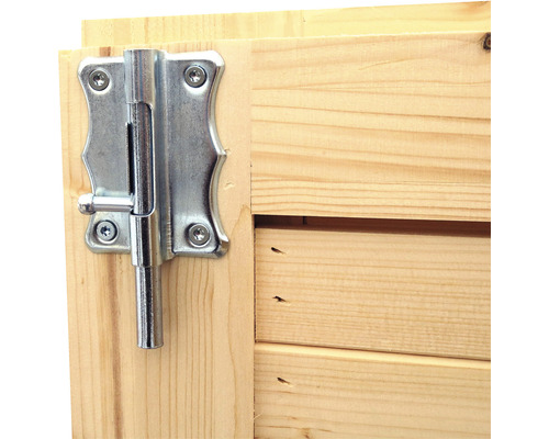 Verrou à boulon sur porte en bois