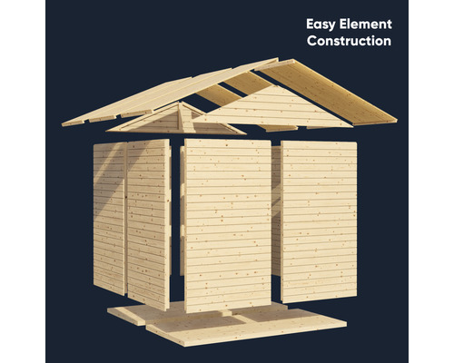 Construction élémentaire facile d''un abri de jardin en bois.