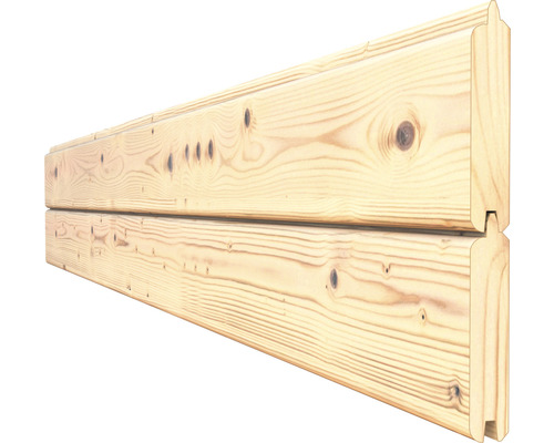 Détail de deux planches en bois pour maison en rondins