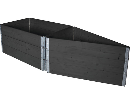 Jardinière surélevée en bois avec coins métalliques