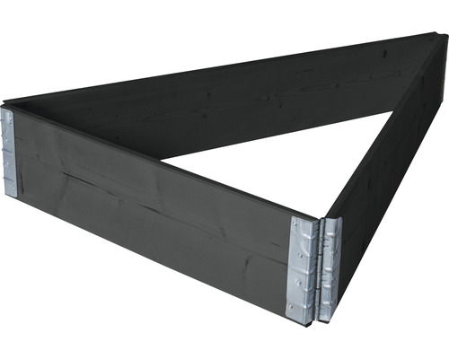 Jardinière surélevée triangulaire en bois avec coins métalliques