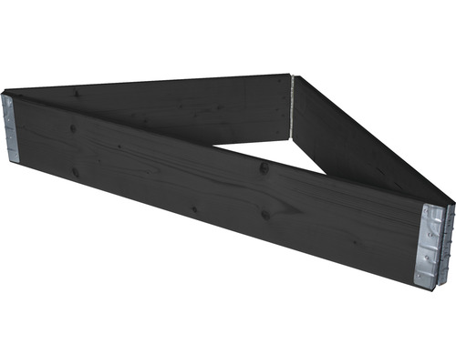 Jardinière surélevée en bois avec coins métalliques