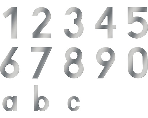 Hausnummern aus Metall von 0 bis 9 und Buchstaben a, b, c