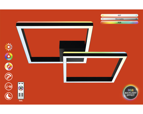 Moderne LED Deckenleuchte mit RGB Backlight Effekt und Fernbedienung