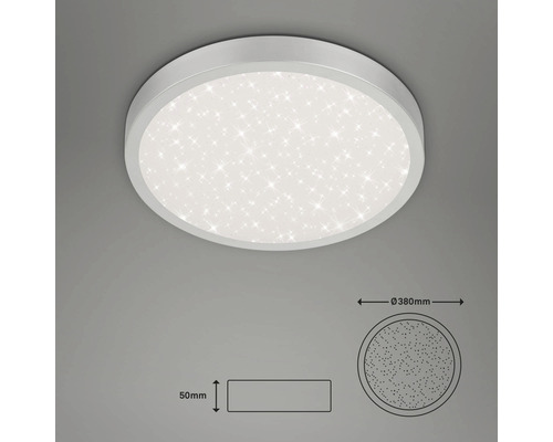 Runde Deckenleuchte mit Sternmuster und den Maßen 380 mm Durchmesser und 50 mm Höhe
