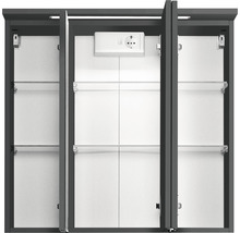 Spiegelschrank Held Möbel 70 x 20 x 66 cm dunkelgrau 3-türig 010