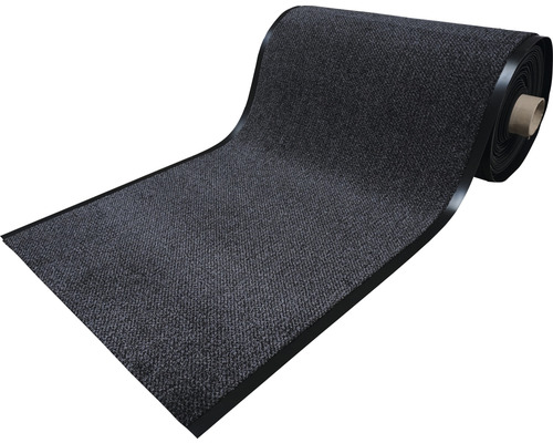 Tapis de couloir gris en rouleau avec bordure noire