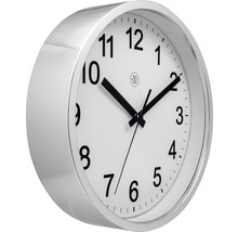 Horloge murale plastique argent Ø 25,5 cm