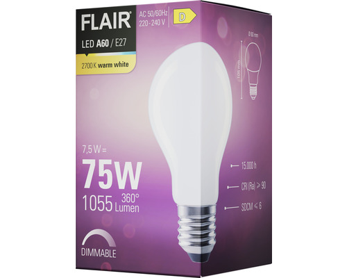 FLAIR LED Lampe A60 E27 auf Verpackung