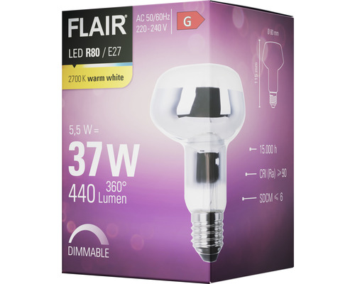 FLAIR LED R80 E27 Leuchtmittel Verpackung