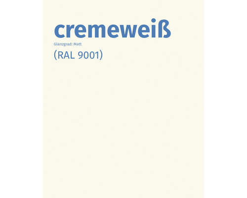 Cremeweiß, Farbton mit matter Oberfläche, RAL 9001