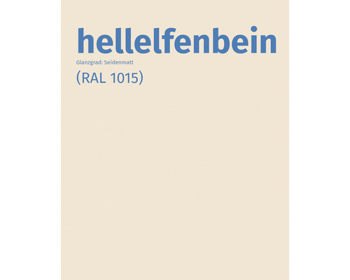 Elfenbeinweiße Farbe mit seidenglänzendem Finish, RAL 1015