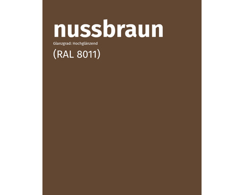 Farbe Nussbraun, Glanzgrad hochglänzend, RAL 8011