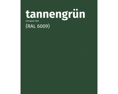 Farbe Tannengrün, Glanzgrad Matt, RAL 6009