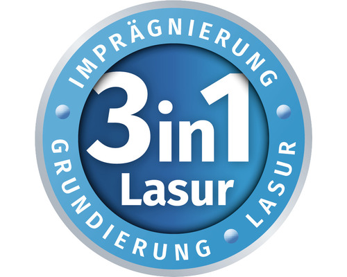 3-in-1 Lasur Zeichen: Imprägnierung, Grundierung, Lasur