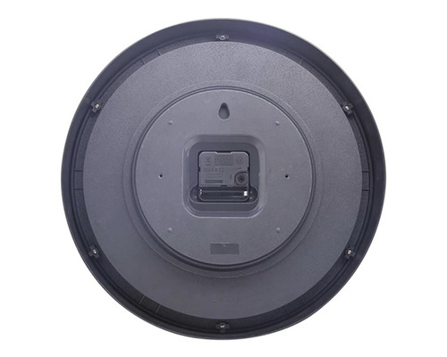 Arrière d''une horloge murale ronde avec mouvement à quartz