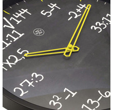 Horloge murale Maths plastique noir Ø 30 cm