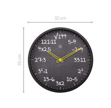 Horloge murale Maths plastique noir Ø 30 cm