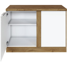 Meuble bas avec deux étagères et une porte