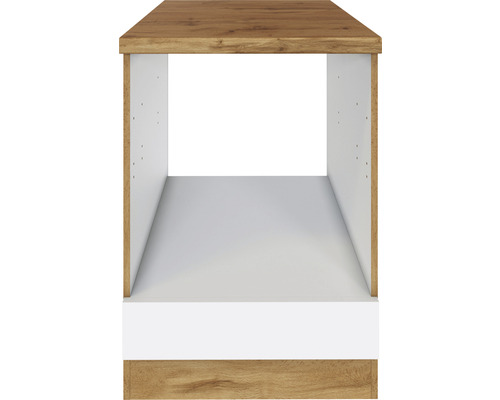 Étagère avec plateau en bois et corps blanc