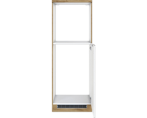 Meuble de cuisine avec compartiment ouvert, porte et étagère