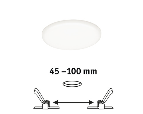 Panneau LED encastrable IP44 8,5 W 750 lm 4000 K blanc neutre Ø 125/45/100 mm VariFit Veluna satin rond 230V