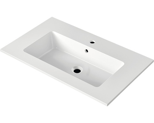 Vasque en céramique sanitaire avec trou de robinet et trop-plein